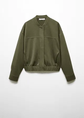 Chaqueta Bomber Costuras Decorativas — Indumentaria Mujer de Trendy Store